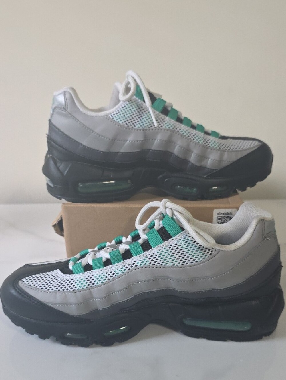 Nike Air Max 95 Gray and Teal Athletic Sneakers - Picture 7 of 10